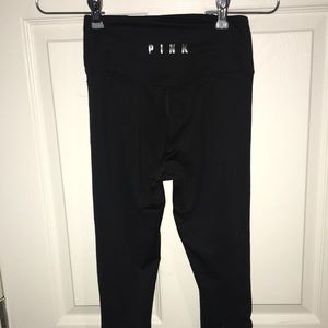 PINK athletic leggings with Ruched calves and ankle tie